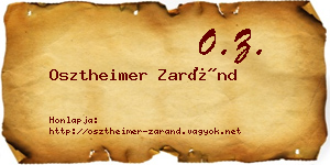 Osztheimer Zaránd névjegykártya